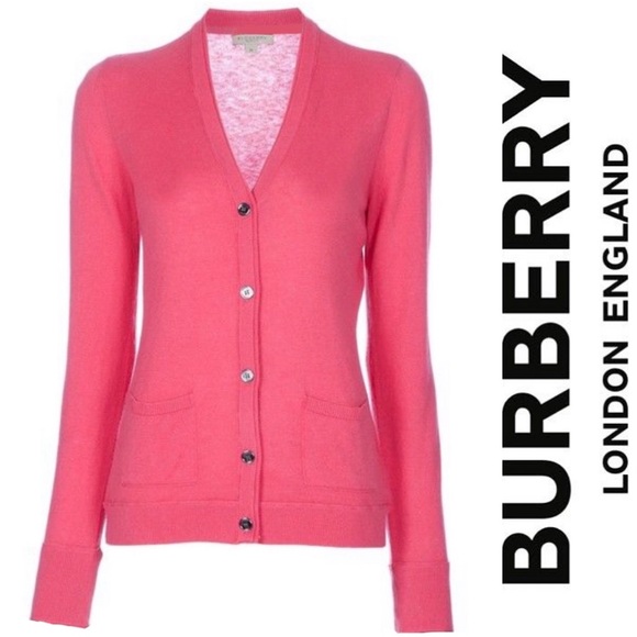 BURBERRY Women’s Cashmere Candy Pink Cardigan Size M